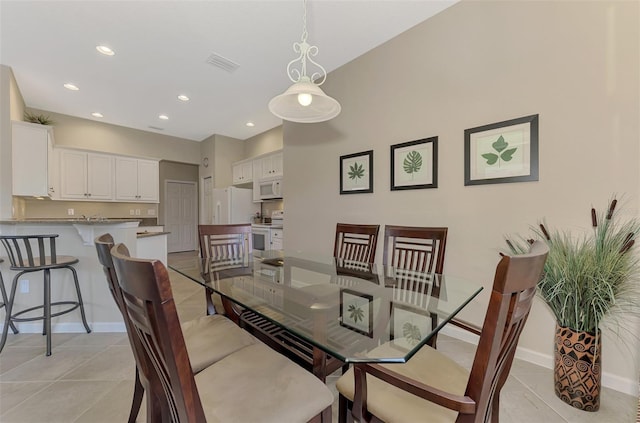 view of tiled dining area