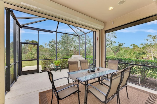 view of sunroom