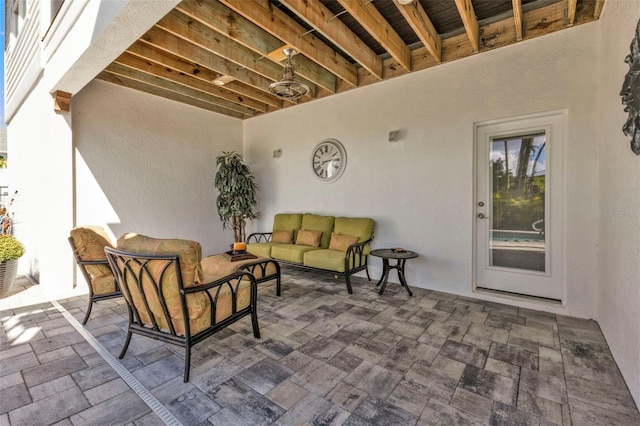 view of patio with an outdoor living space