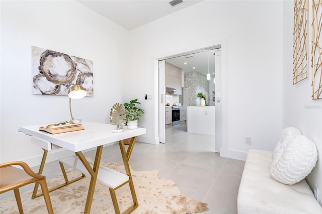 office featuring light tile patterned floors