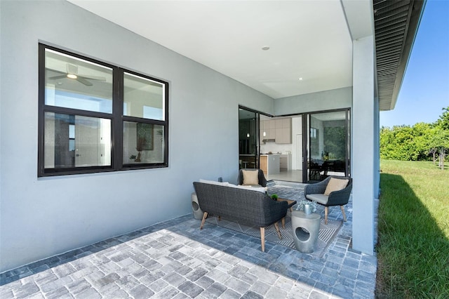 view of patio with an outdoor hangout area