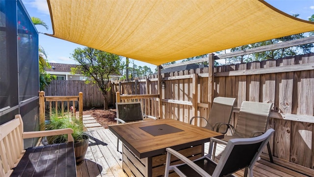 view of wooden deck