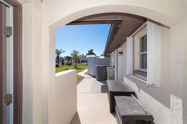 view of patio / terrace with central AC