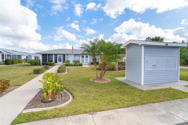 view of front of house with a front yard