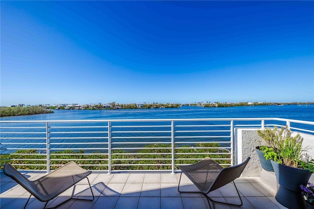 balcony with a water view