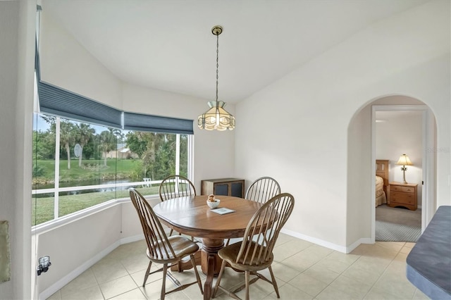 view of tiled dining area