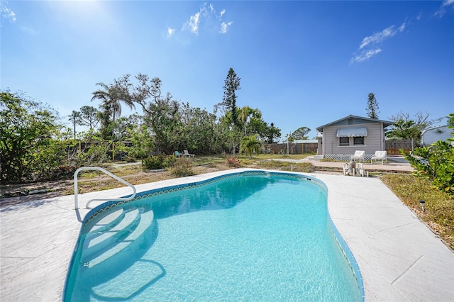 view of pool featuring a patio