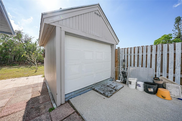 view of garage