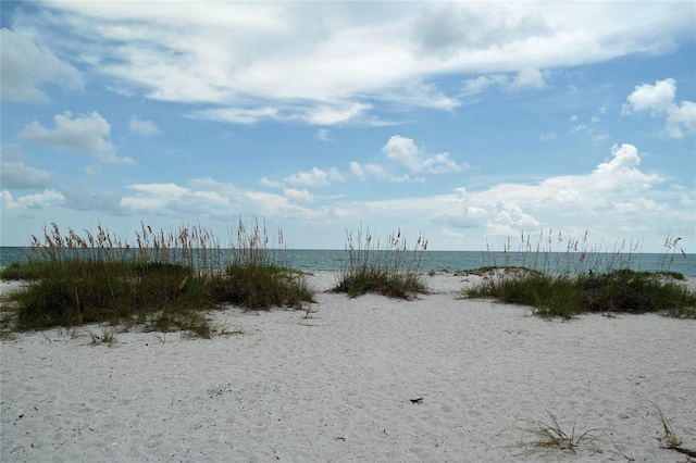 view of water feature featuring a beach view