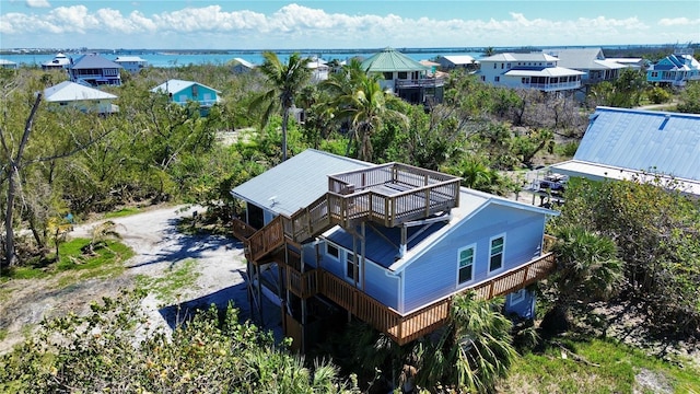 aerial view with a residential view