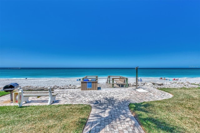 water view featuring a beach view