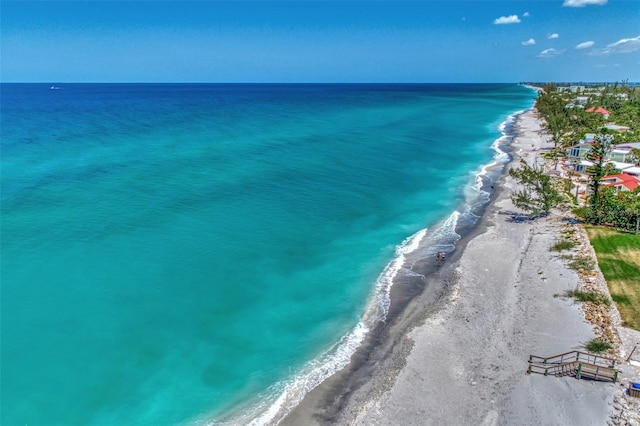 property view of water with a beach view