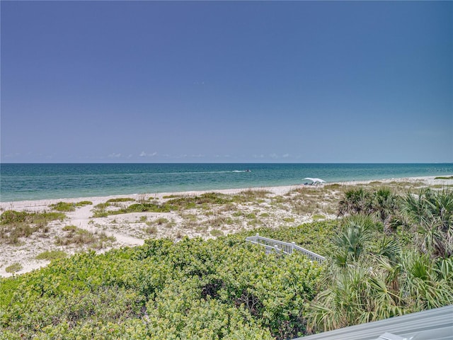 water view with a view of the beach