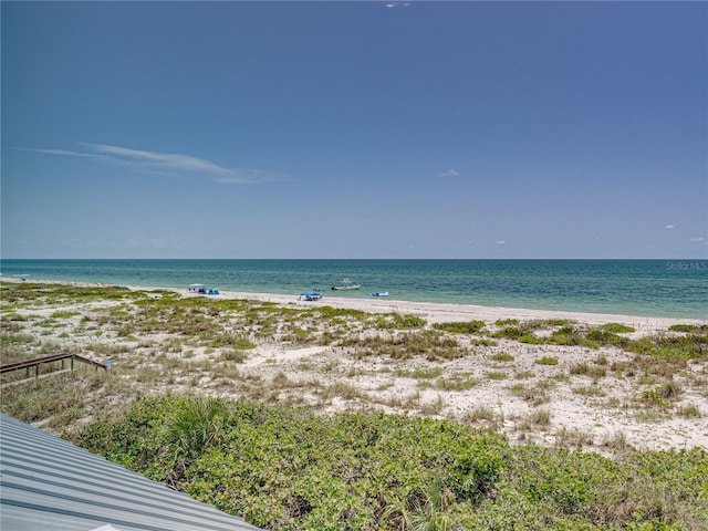 view of water feature featuring a view of the beach