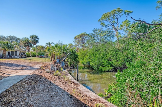 view of community featuring a water view