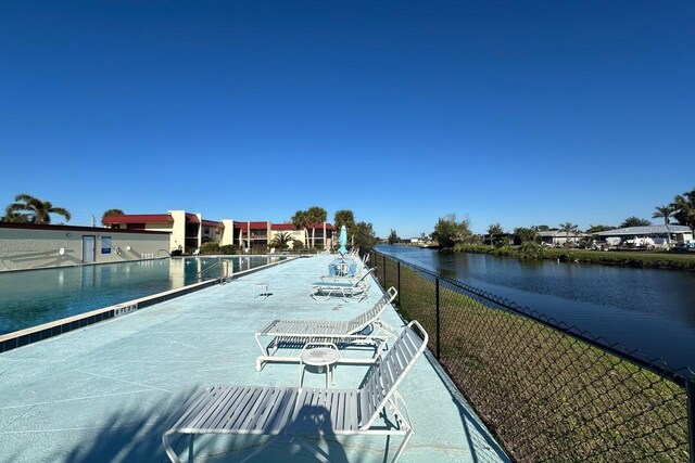 view of community featuring a water view