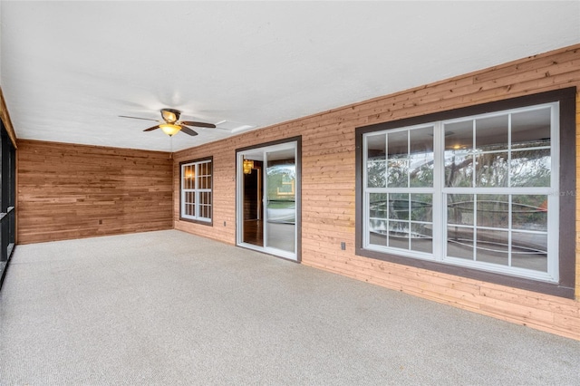 view of patio with ceiling fan