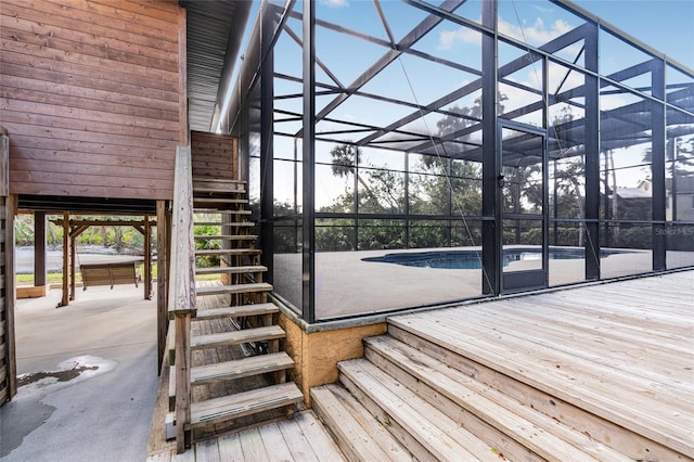 deck featuring a lanai