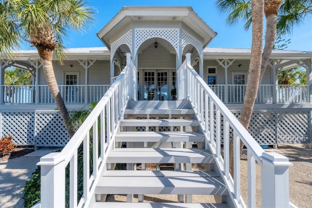 exterior space featuring covered porch