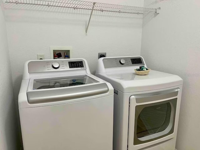 laundry area featuring washer and dryer