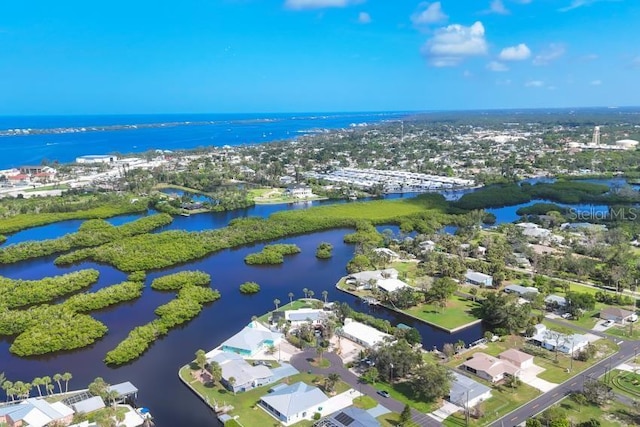 1493 Janet Pl, Englewood, FL 34223 - aerial view of property and surrounding area featuring a large body of water