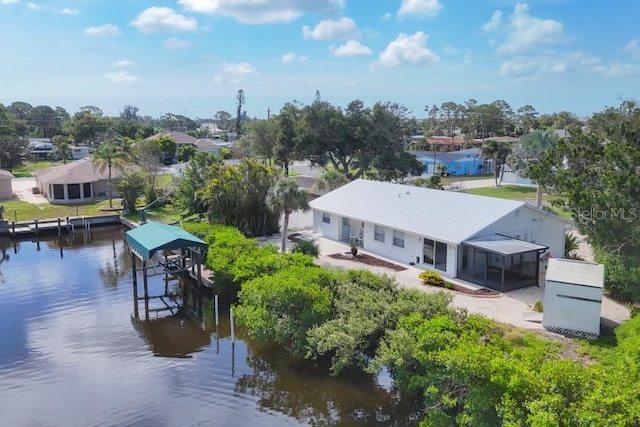 1493 Janet Pl, Englewood, FL 34223 - aerial view of residential area featuring a nearby body of water