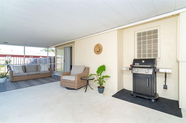 view of patio / terrace with a grill