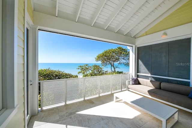 balcony with a water view