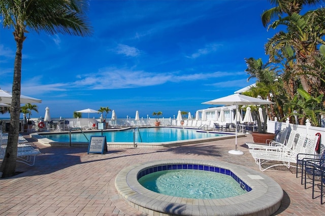 view of pool with a patio