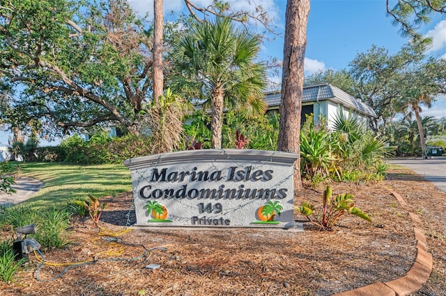 view of community sign