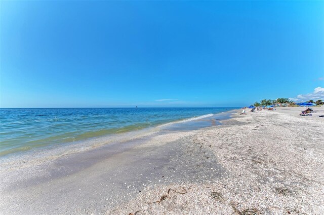 property view of water with a beach view