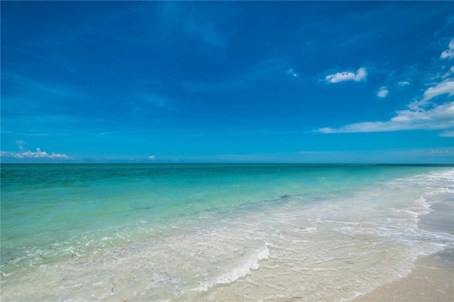 property view of water with a beach view