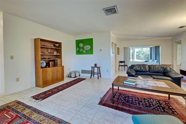 view of tiled living room