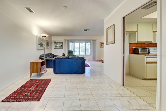 view of tiled living room