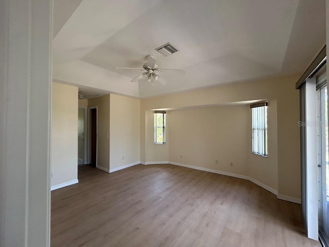 328 Baytree Dr, Rotonda West, FL 33947 - spare room featuring wood finished floors, ceiling fan, and baseboards