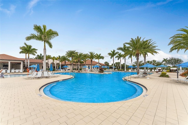 view of pool with a patio