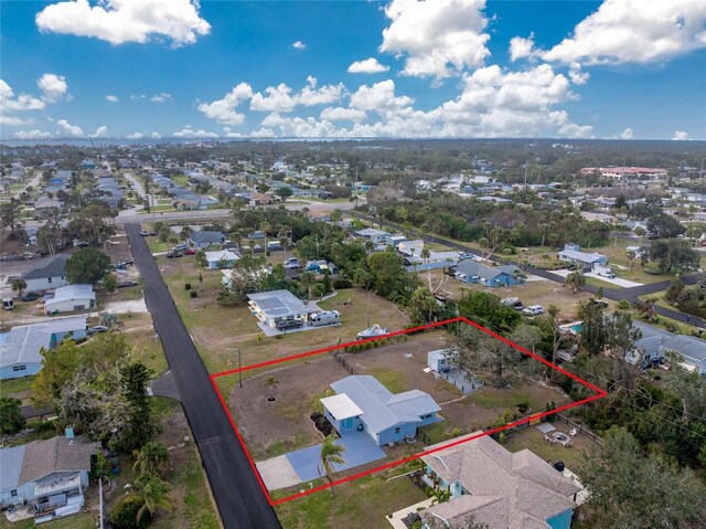 aerial view with a residential view