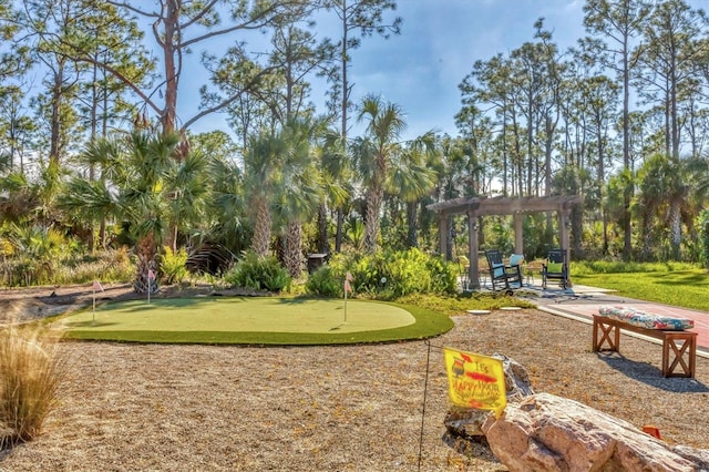 view of property's community with a pergola