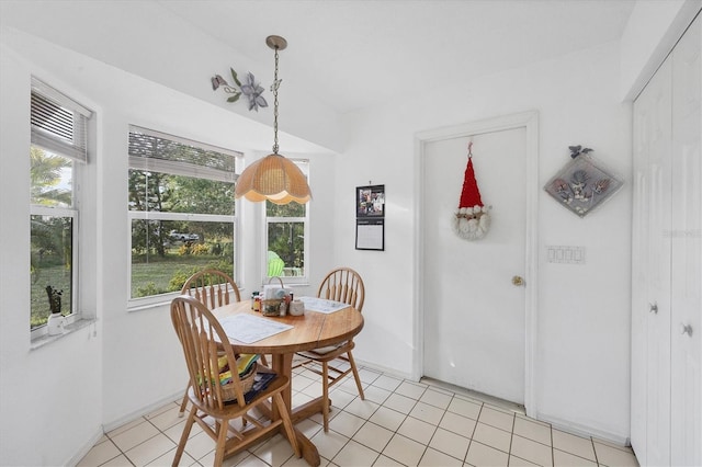 view of tiled dining room