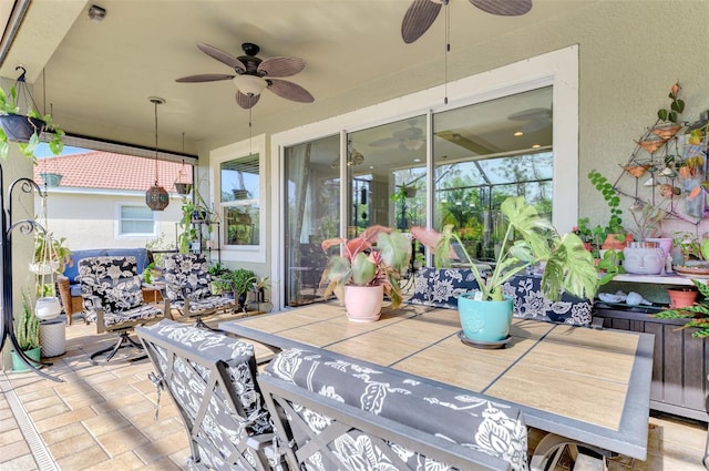 view of patio / terrace with ceiling fan