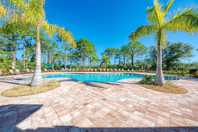 view of pool featuring a patio area