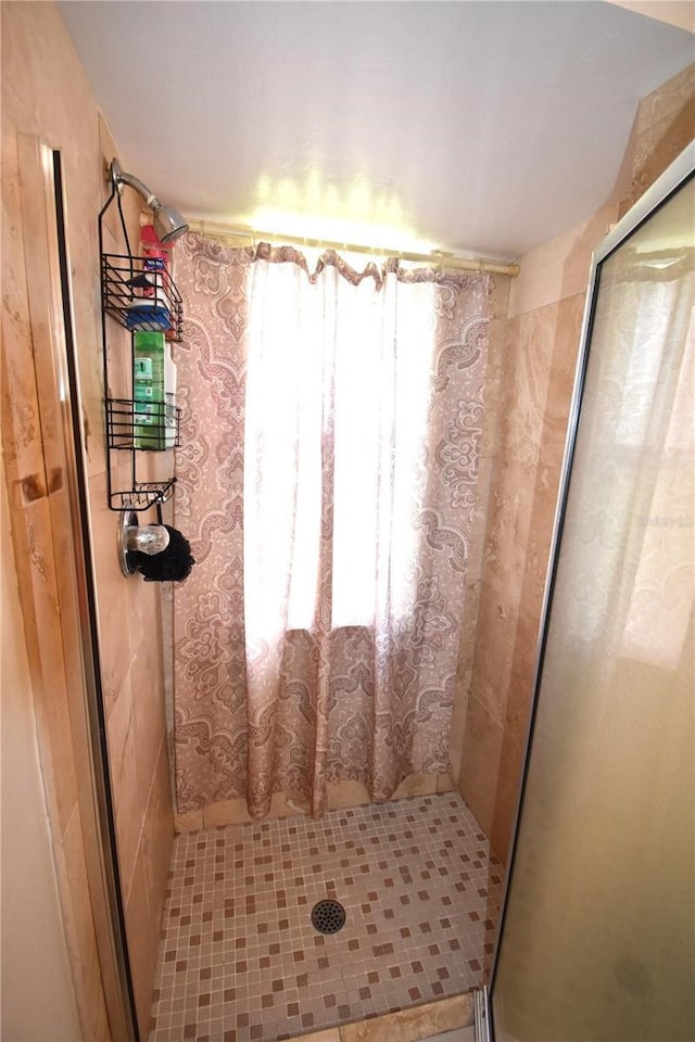 bathroom with an enclosed shower