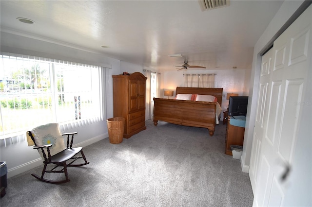 carpeted bedroom featuring a closet