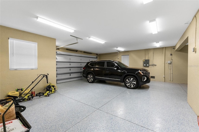 garage with electric panel