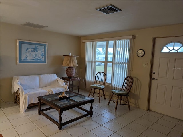 view of tiled living room