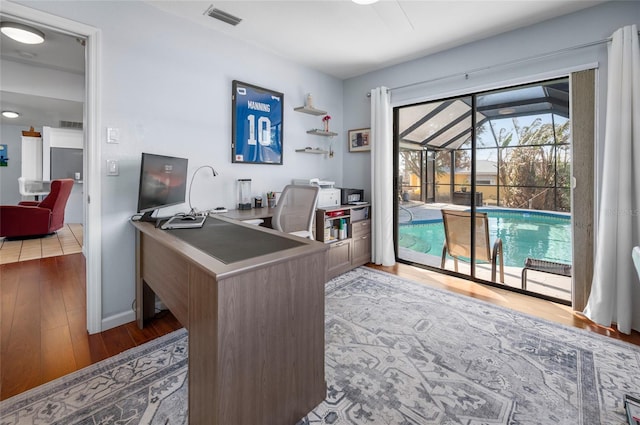 office space featuring light hardwood / wood-style flooring