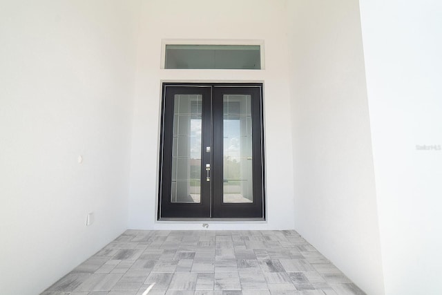 doorway to property with french doors