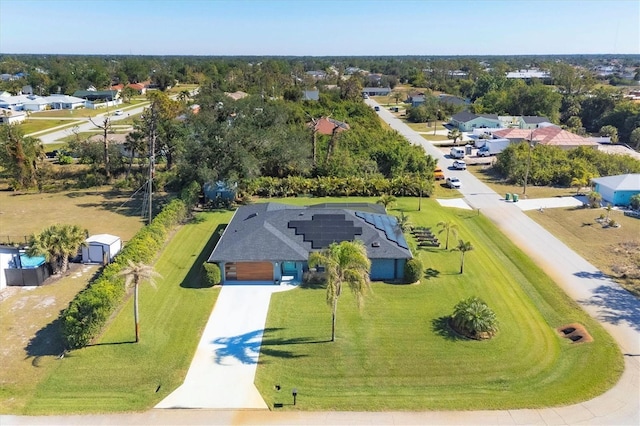 bird's eye view with a residential view