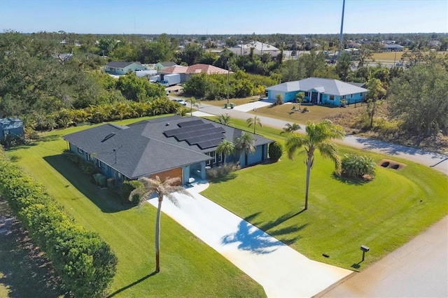 bird's eye view with a residential view