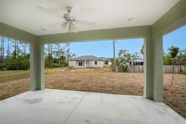 view of patio with ceiling fan